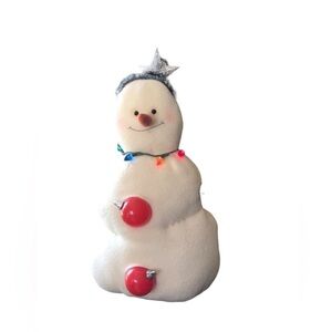 Hallmark Jan Karon Snowman Christmas Lit Up Lights Silver Star Holiday Decor